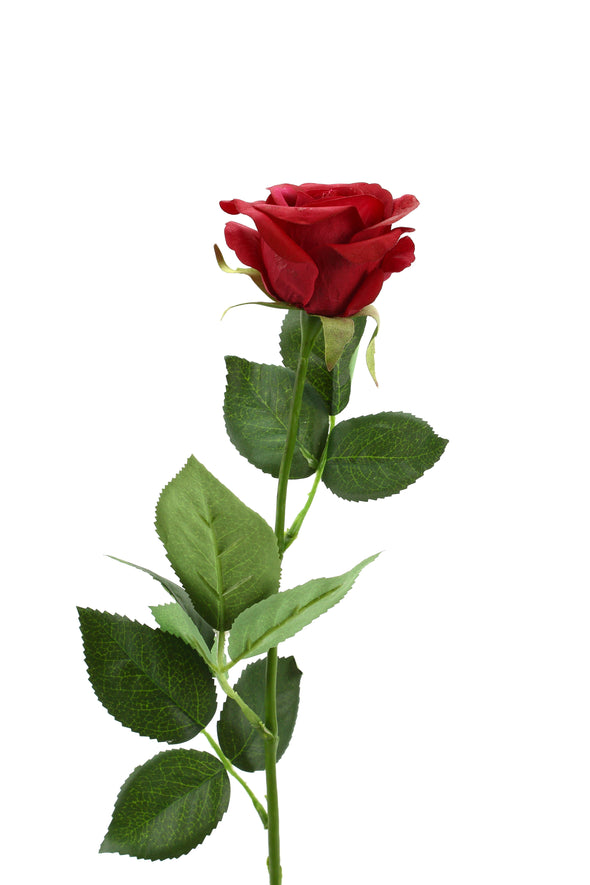 red rose silk flower stem