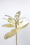 Artificial Magnolia Leaves Spray Metallic Champagne Gold 73cm