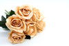 Rose Bunch 6 Flowers Blush Real Touch 28cm