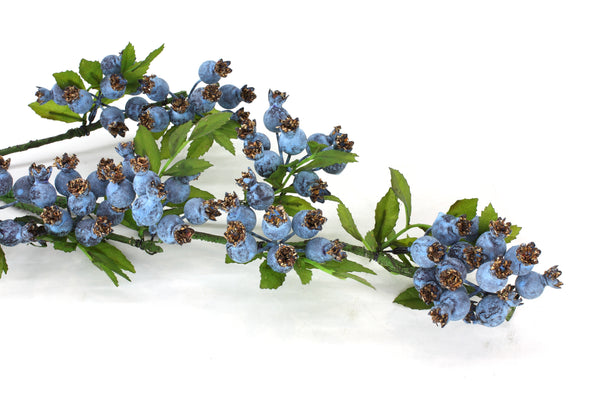 Berry Artificial Flower Spray - Blue 101cm