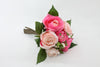 Artificial Rose Bunch Pink 23cm