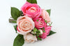 Artificial Rose Bunch Pink 23cm