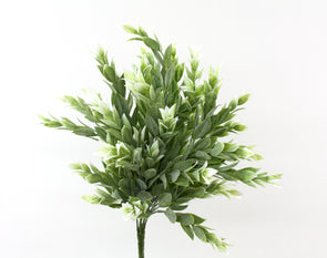 Ruscus Artificial Bush - Green White 36cm