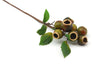 Large Gum Nut Artificial Flower Spray - Green Brown 38cm