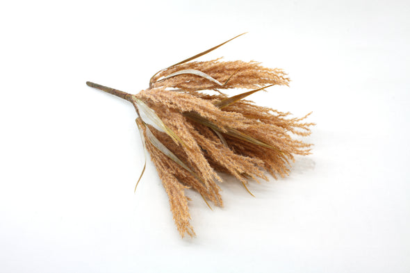 Plume Grass Artificial Flower Bush - Toffee 39cm
