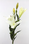 CasablancaTiger Lily (3 Heads 2 Buds) Artificial Flower - White 98cm