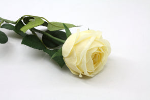 Rose David Austin Early Bloom Artificial Flower - Cream Real Touch 69cm