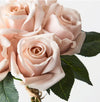 Rose Bunch 6 Flowers Soft Pink Real Touch 28cm