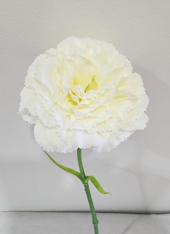Carnation Artificial Flower - White 61cm