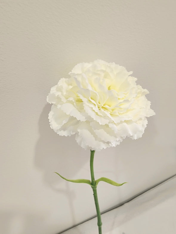 Carnation Artificial Flower - White 61cm