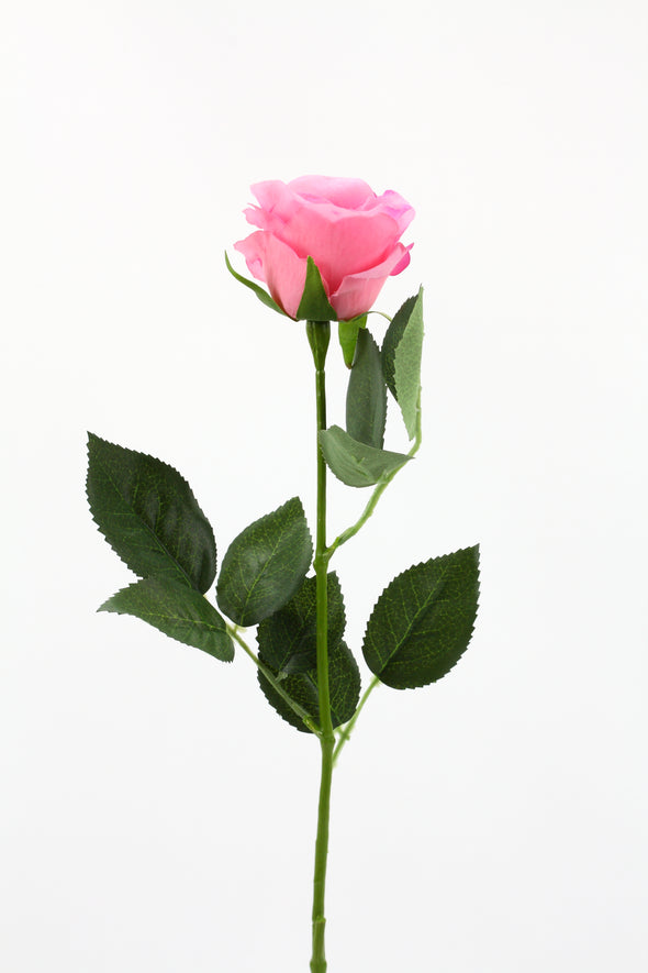real touch artificial pink rose stem