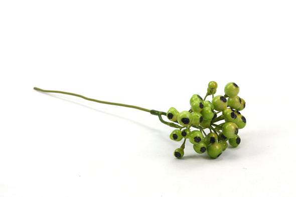 Berry Bunch Artificial Flower Pick - Green 26cm