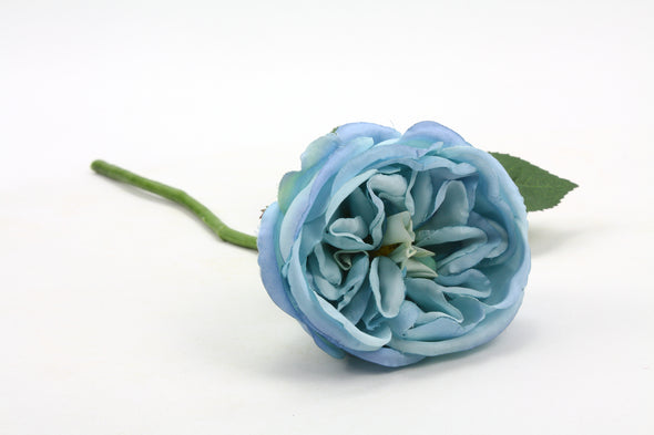 Bailey Rose Artificial Flower - Blue 33cm