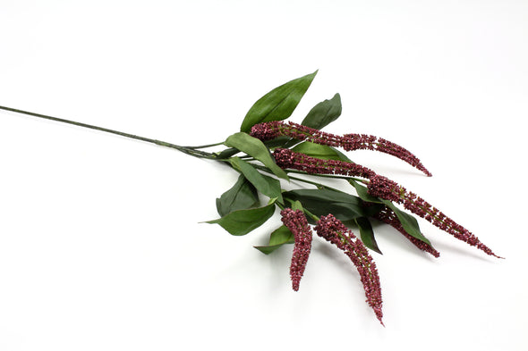 Cascara Berry Artificial Flower Spray - Burgundy