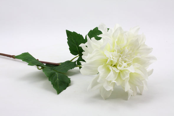 Dahlia Large Artificial Flower With Curl Petals - White 62cm