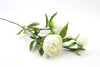 white peony silk flower stem
