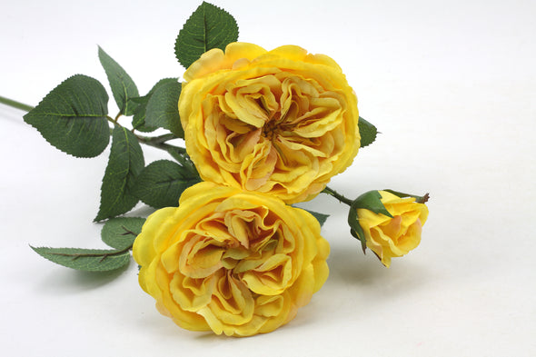 Louis Rose Artificial Flower Spray- Yellow 60cm