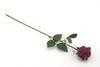Rose Stem Half Bloom Burgundy 54cm Real Touch