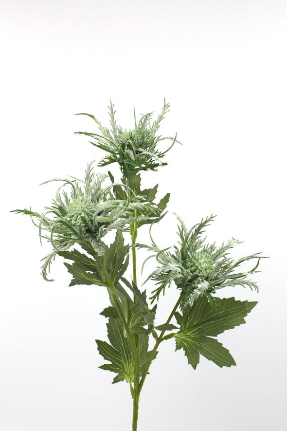 Eryngium Sea Holly Branch Artificial Flower - Green 65cm