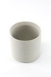 Ceramic Cylinder Pot - Grain Light Grey - Medium 13cm x 13cm