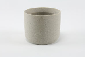 Ceramic Cylinder Pot - Grain Light Grey- Small 9.5cmH x 11.5cmD
