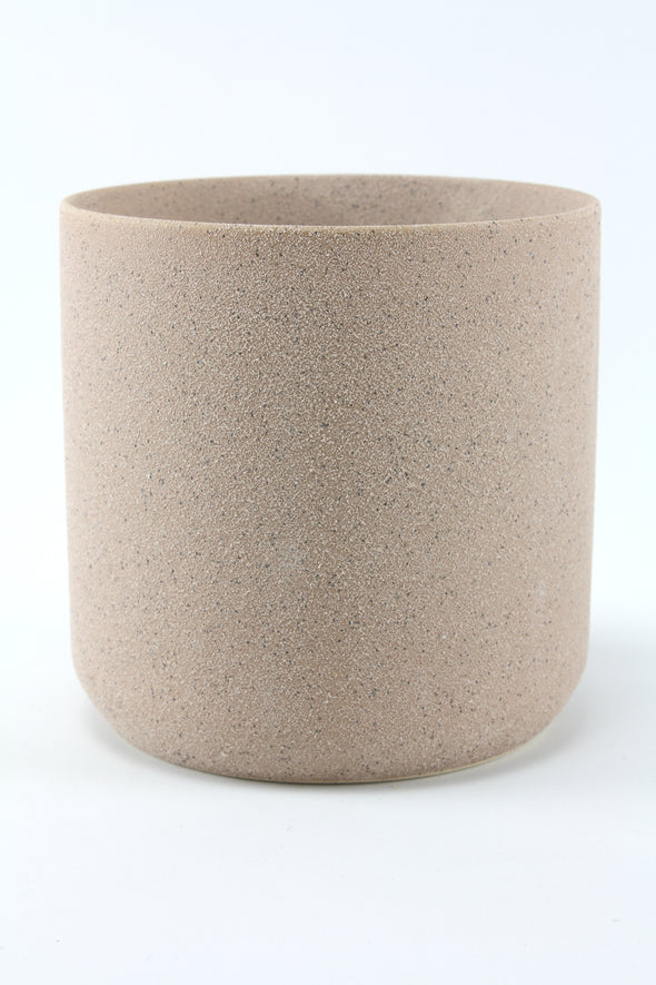 Ceramic Cylinder Pot Vase- Grain Blush - Medium 13cm x 13cm
