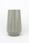 Metal Vase Pot With High Gloss Ceramic Look - Sage Green 29cmH x 18cmW
