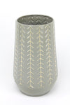Metal Vase Pot With High Gloss Ceramic Look - Sage Green 29cmH x 18cmW