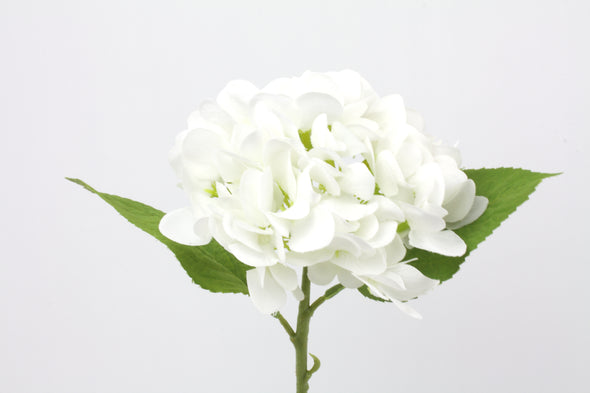 Hydrangea Real Touch Artificial Flower Stem - White 47cm