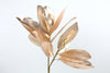 Magnolia Artificial Leaves Spray Metallic Rose Gold 73cm