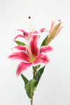 Casablanca Tiger Lily (2 heads) Real Touch Artificial Flower - Bright Pink 80cm