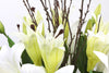Real Touch White Lily & Buds Artificial Flower Arrangement - Large