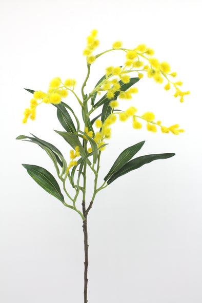 Mimosa Wattle Artificial Flower Spray - Yellow 76cm