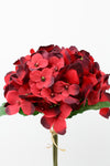 Hydrangea Bunch x3 Artificial Flower Bunch - Red 32cm