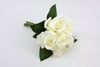 Rose Bunch 6 Flowers White Real Touch 28cm