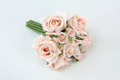 Small Cici Rose Bunch Soft Pink Real Touch 20cm